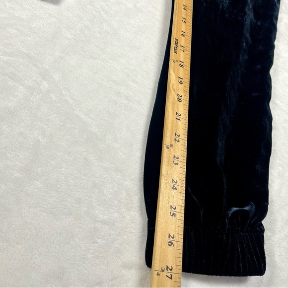 BANANA REPUBLIC Black Velvet Velour High Rise Pull On Relaxed Jogger Pants XS - Picture 6 of 8